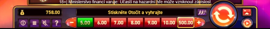 Nastavení automatu Sizzling 777 Deluxe