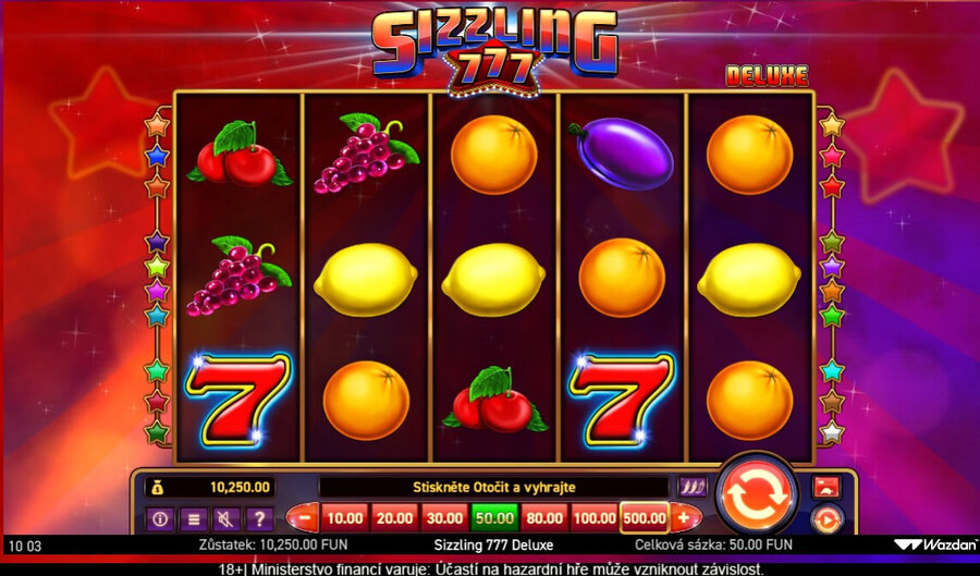 Zahrajte si Sizzling 777 Deluxe od Wazdanu