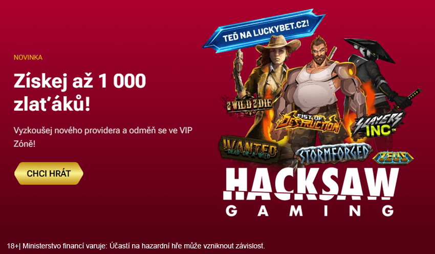 Nové automaty od výrobce Hacksaw Gaming v&nbsp;nabídce online casina LuckyBet