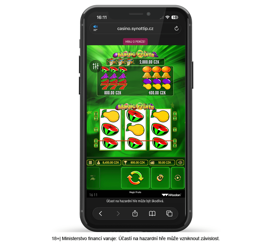 Výherní kombinace v&nbsp;automatu Magic Fruits