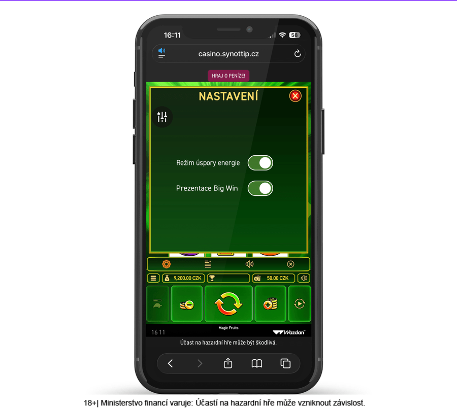 Nastavení automatu Magic Fruits