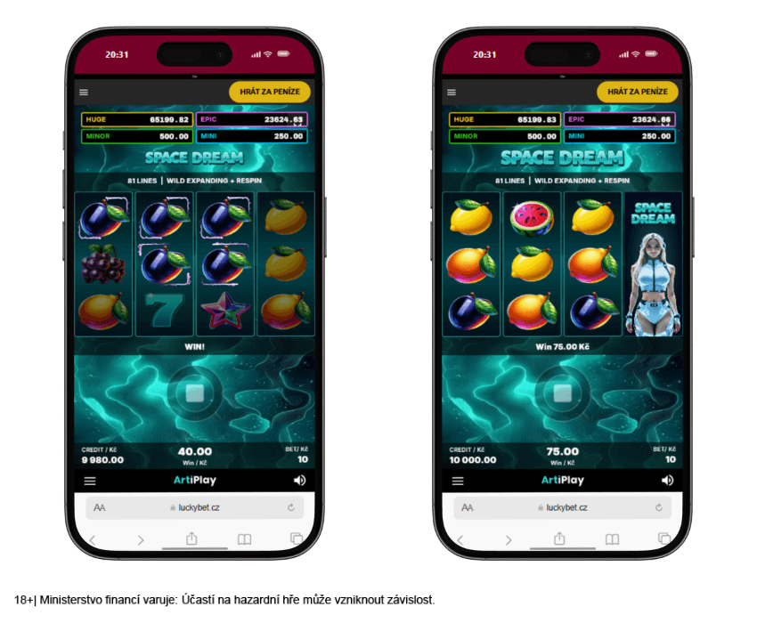 Online automat Space Dream od ArtiPlay