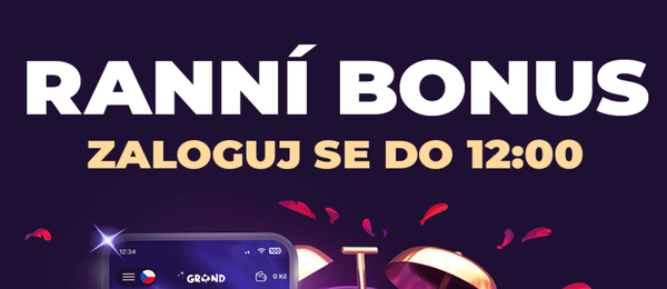 Ranní bonus v online casinu Grandwin
