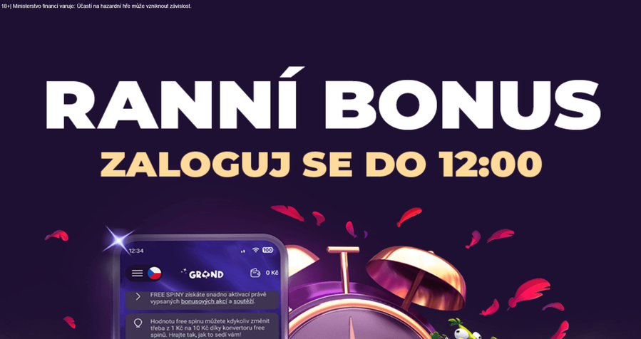 Ranní bonus v&nbsp;online casinu Grandwin