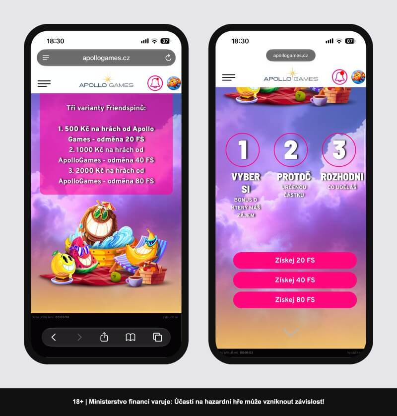 Apollo Friendspiny – tři varianty bonusu