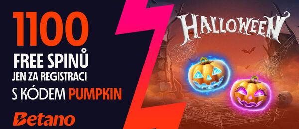Betano halloweenský bonus – 1 100 free spinů zdarma