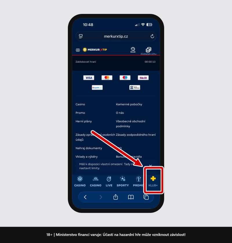 MerkurXtip věrnostní program na mobilním telefonu